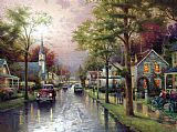 Thomas Kinkade HOMETOWN MORNING painting